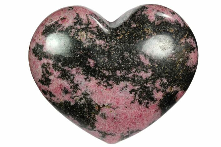 Polished Rhodonite Heart - Madagascar #117358